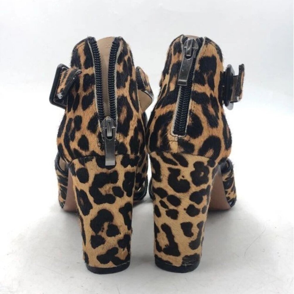 Franco Sarto Women's Cheetah Print Strappy Block Heels - Size 8.5M - Picture 4 of 8